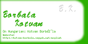 borbala kotvan business card